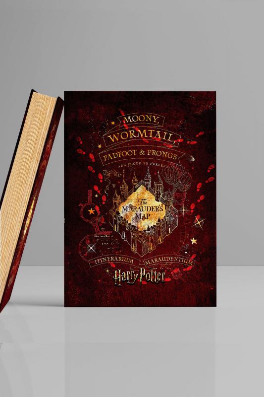 Kitap Görünümlü Dekoratif Kutu 16,5x24,5 cm Harry Potter Çapulcu Haritası Lisanslı
