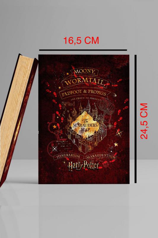 Kitap Görünümlü Dekoratif Kutu 16,5x24,5 cm Harry Potter Çapulcu Haritası Lisanslı