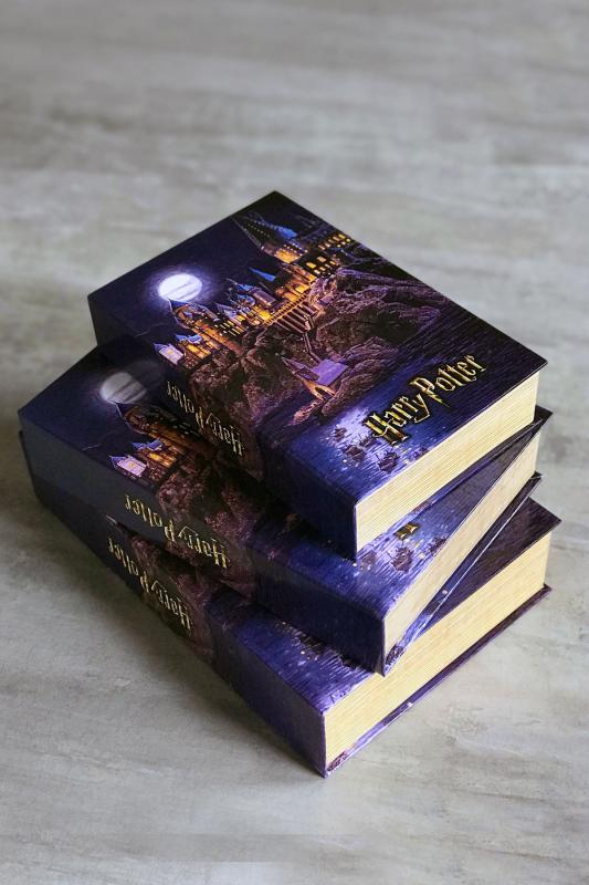 Kitap Görünümlü Dekoratif Kutu 3’lü Set Harry Potter Hogwarts Binası Lisanslı