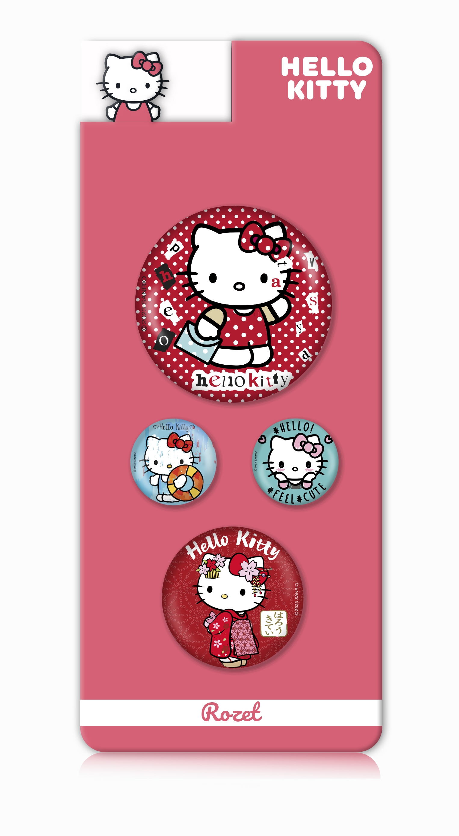 Hello Kitty 4’lü Rozet Karışık Boy