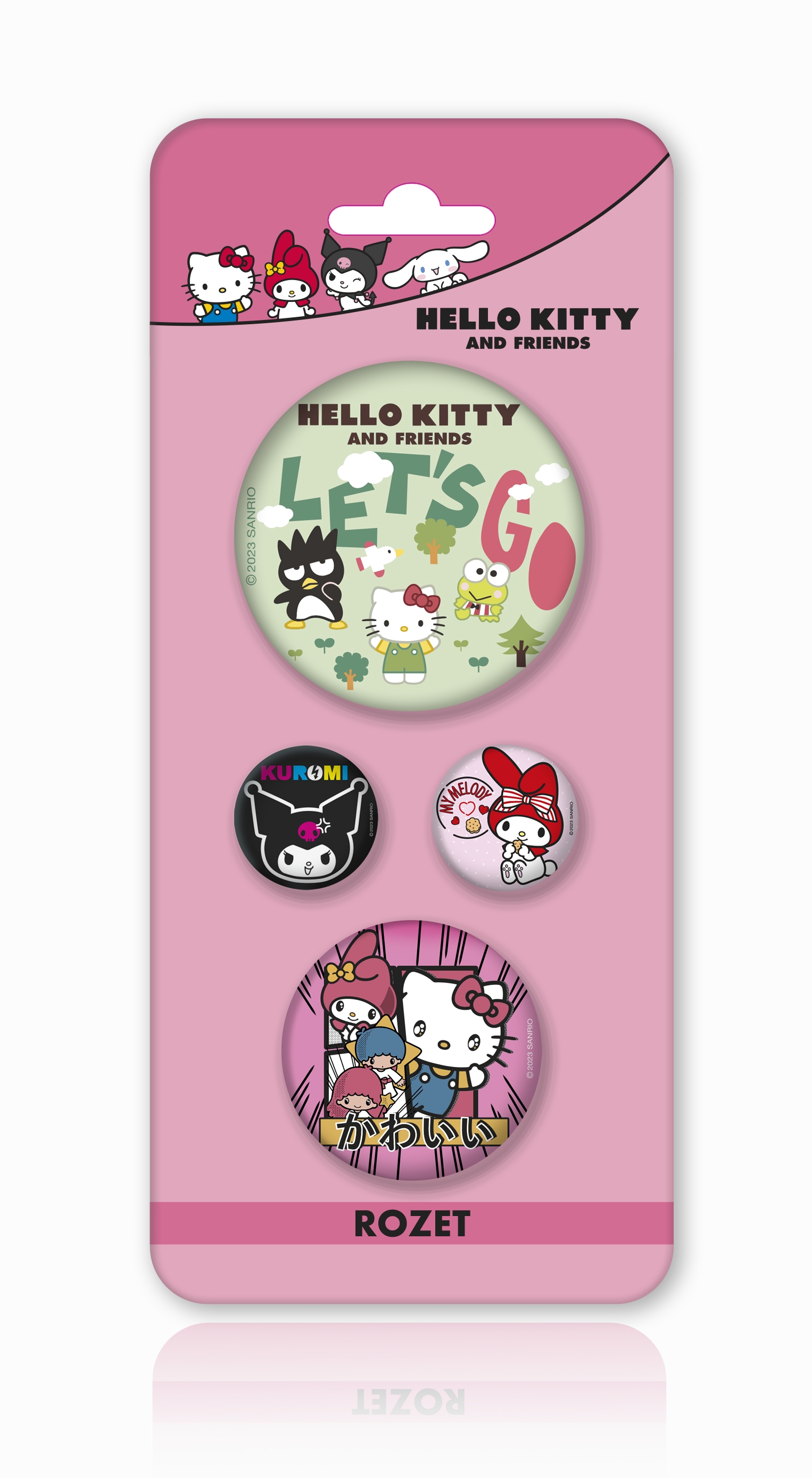 Hello Kitty 4’lü Rozet Karışık Boy - Let’s Go