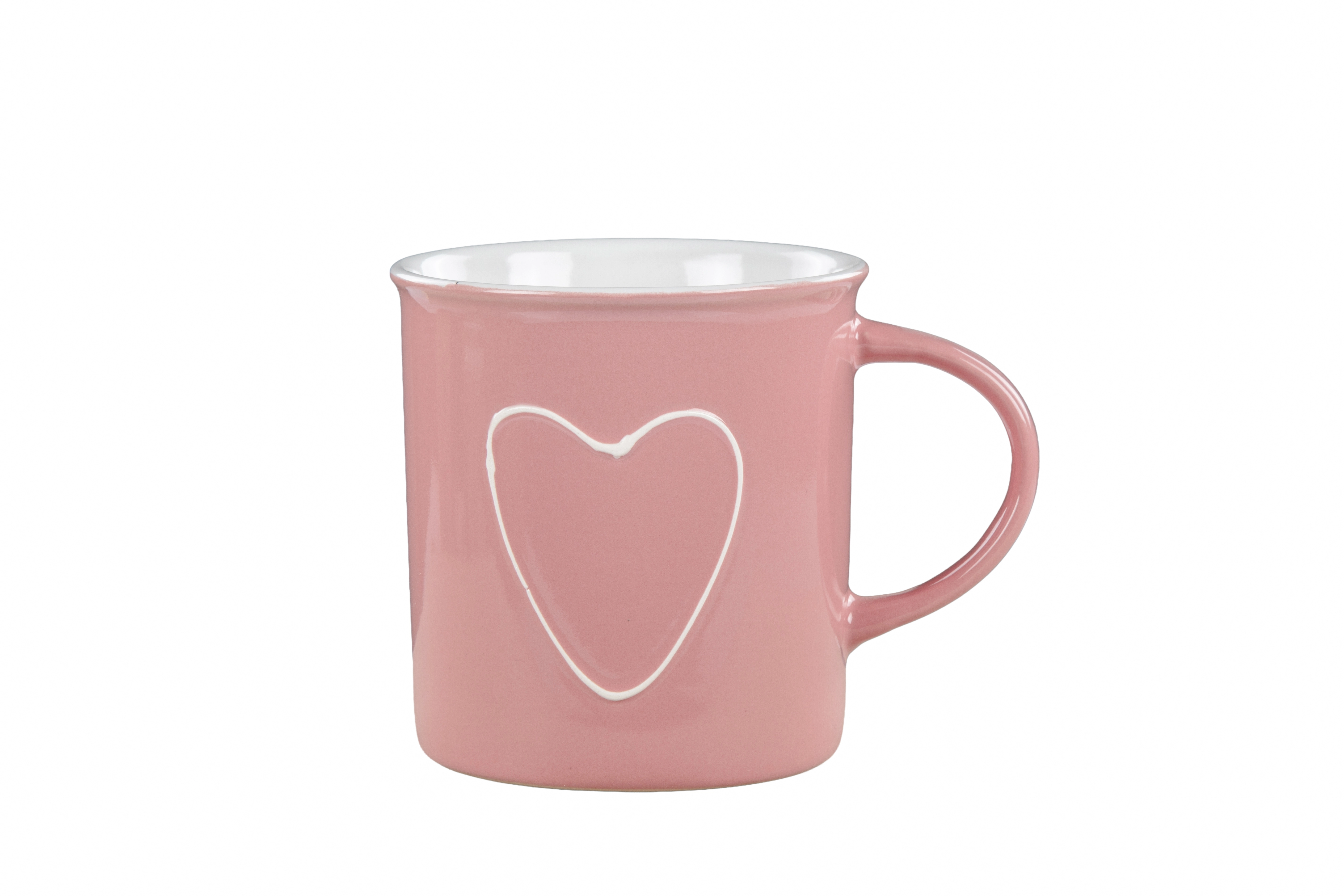 Kupa, Kalp Desenli Kupa, Çay ve Kahve Kupası, 9 cm Ağız Genişliği, 9 cm Yükseklik