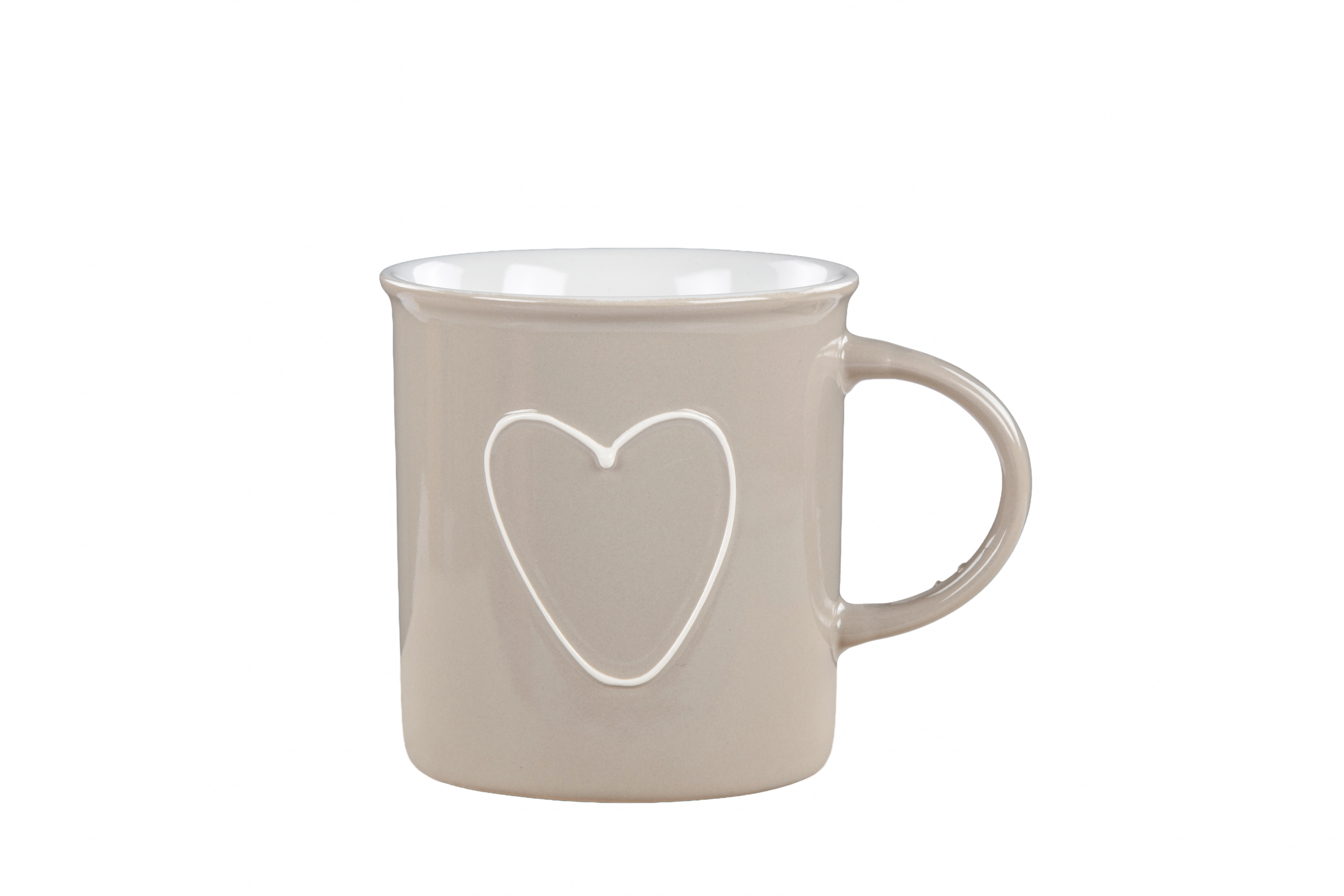 Kupa, Kalp Desenli Kupa, Çay ve Kahve Kupası, 9 cm Ağız Genişliği, 9 cm Yükseklik